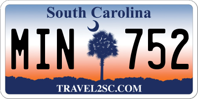 SC license plate MIN752