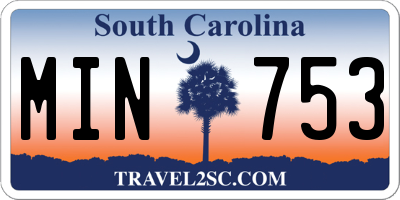 SC license plate MIN753