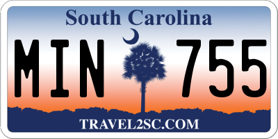 SC license plate MIN755