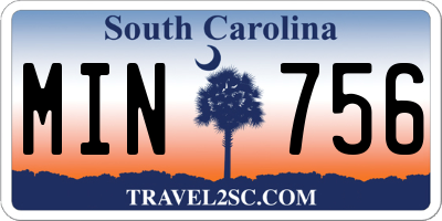 SC license plate MIN756