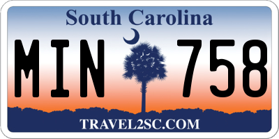 SC license plate MIN758