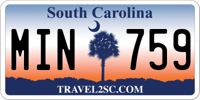 SC license plate MIN759