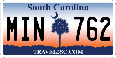 SC license plate MIN762