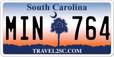 SC license plate MIN764