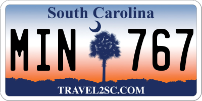 SC license plate MIN767
