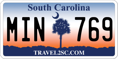 SC license plate MIN769