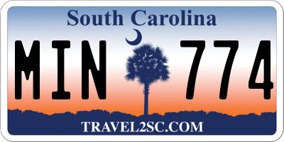 SC license plate MIN774