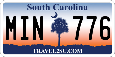 SC license plate MIN776
