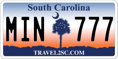 SC license plate MIN777