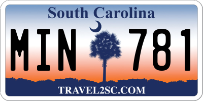 SC license plate MIN781