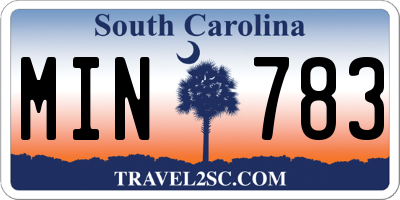 SC license plate MIN783