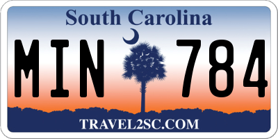 SC license plate MIN784
