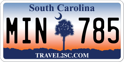 SC license plate MIN785
