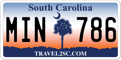 SC license plate MIN786
