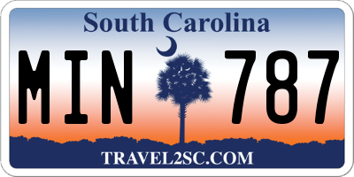 SC license plate MIN787