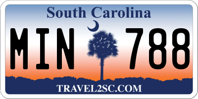 SC license plate MIN788