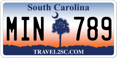 SC license plate MIN789