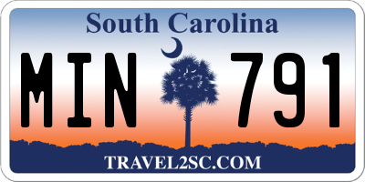 SC license plate MIN791