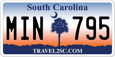 SC license plate MIN795