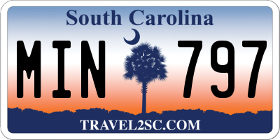 SC license plate MIN797