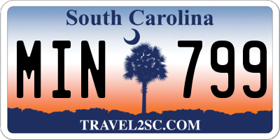 SC license plate MIN799