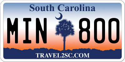 SC license plate MIN800