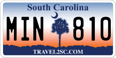 SC license plate MIN810