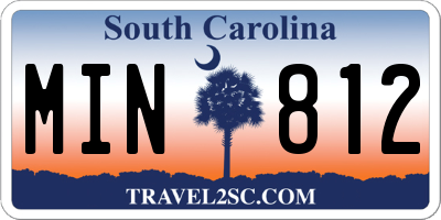 SC license plate MIN812