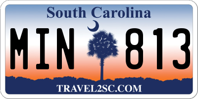 SC license plate MIN813