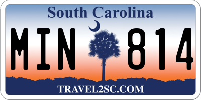 SC license plate MIN814