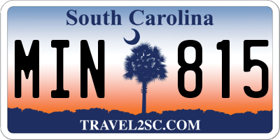 SC license plate MIN815