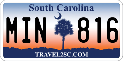 SC license plate MIN816