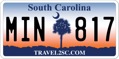 SC license plate MIN817