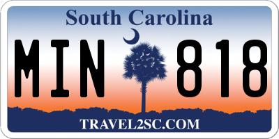 SC license plate MIN818
