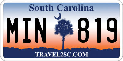 SC license plate MIN819