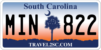 SC license plate MIN822