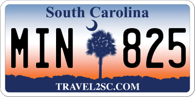 SC license plate MIN825