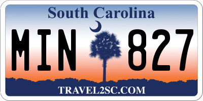 SC license plate MIN827