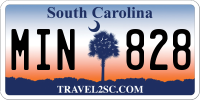 SC license plate MIN828