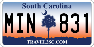 SC license plate MIN831