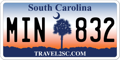 SC license plate MIN832
