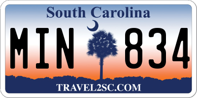 SC license plate MIN834