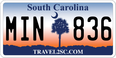 SC license plate MIN836