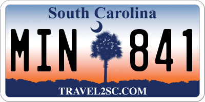 SC license plate MIN841