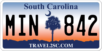 SC license plate MIN842