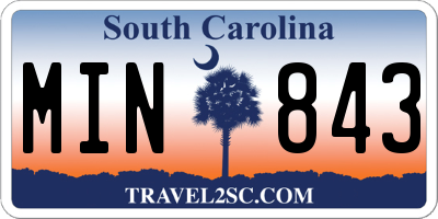 SC license plate MIN843