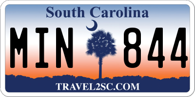 SC license plate MIN844