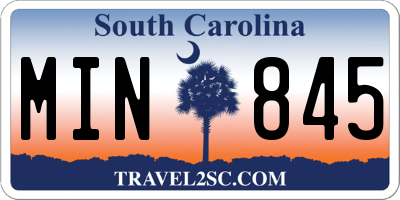 SC license plate MIN845