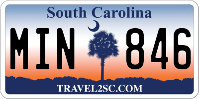 SC license plate MIN846
