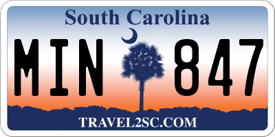 SC license plate MIN847